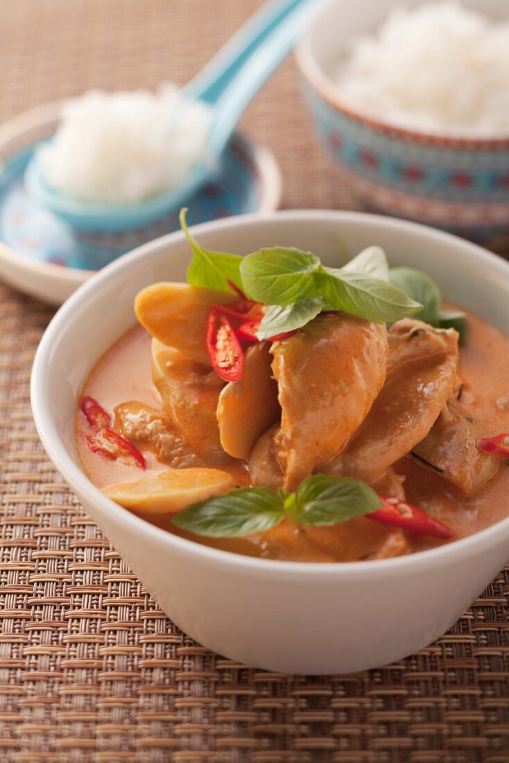 Hähnchencurry mit Reis (Thailand)