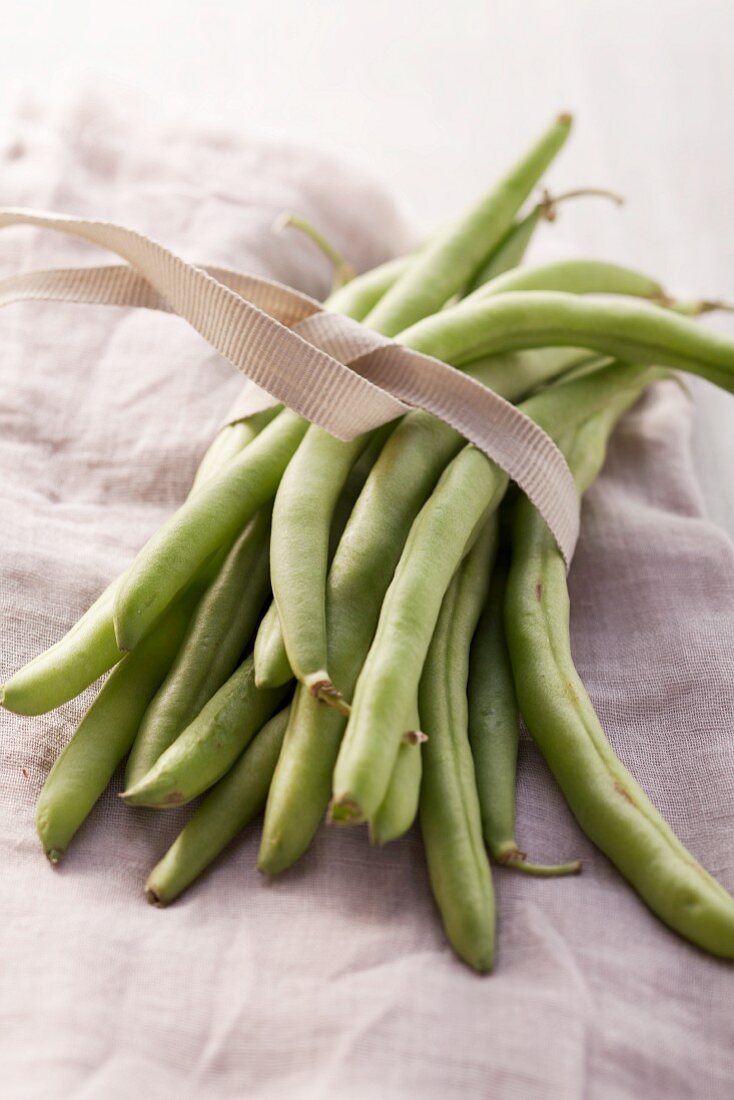 A bunch of green beans