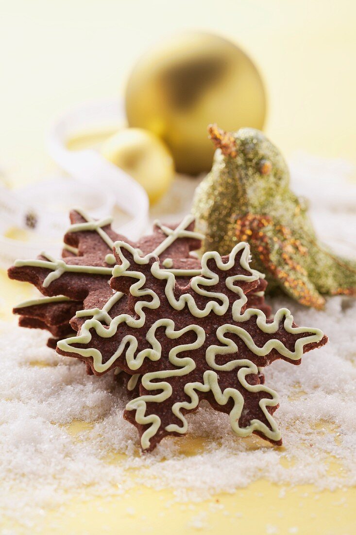 Star-shaped Christmas biscuits