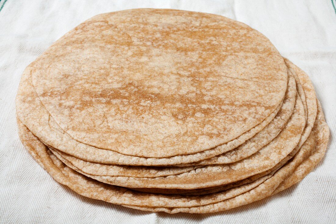 Stack of Wheat Flour Tortillas