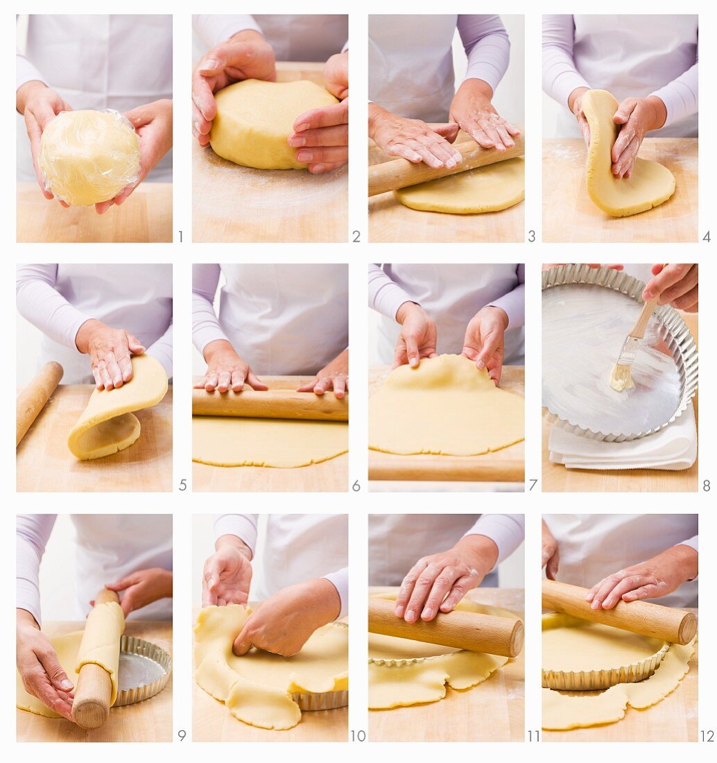 Shortcrust pastry being made