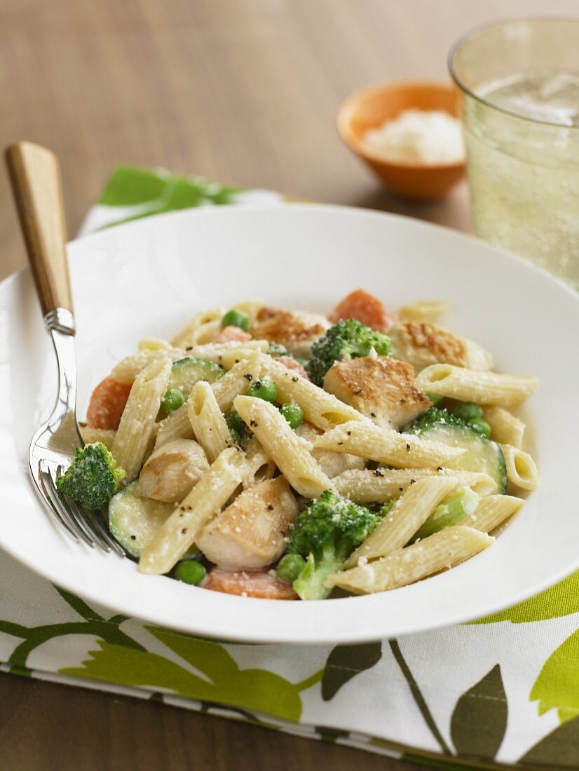 Bowl of Chicken and Broccoli Penne