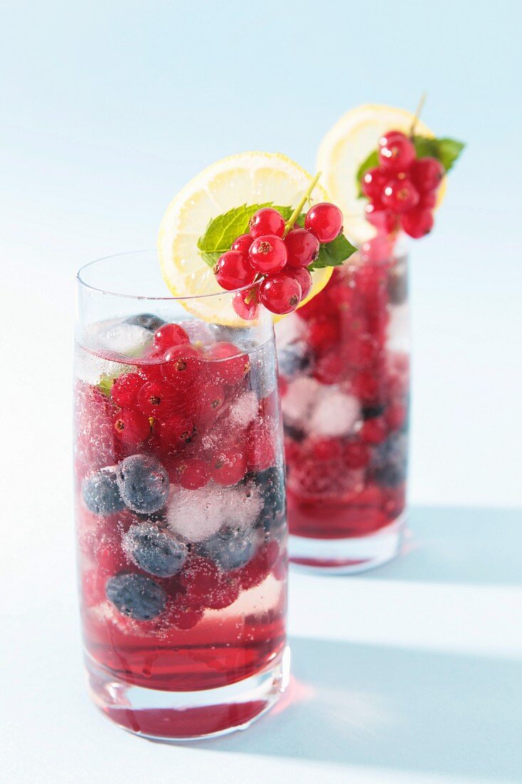 Two forest berry cocktails