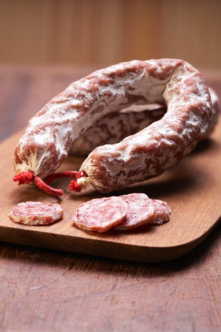 Salami, whole and sliced
