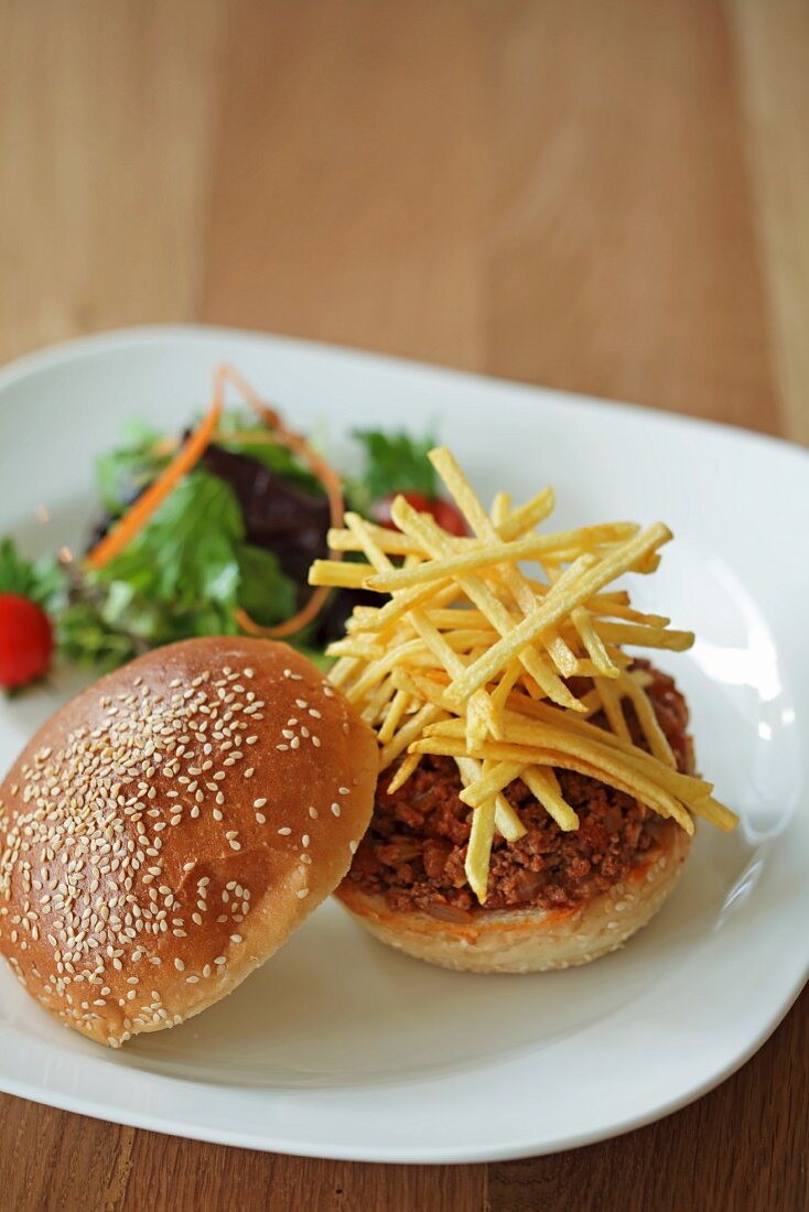 Sloppy Joe mit Pommes frites