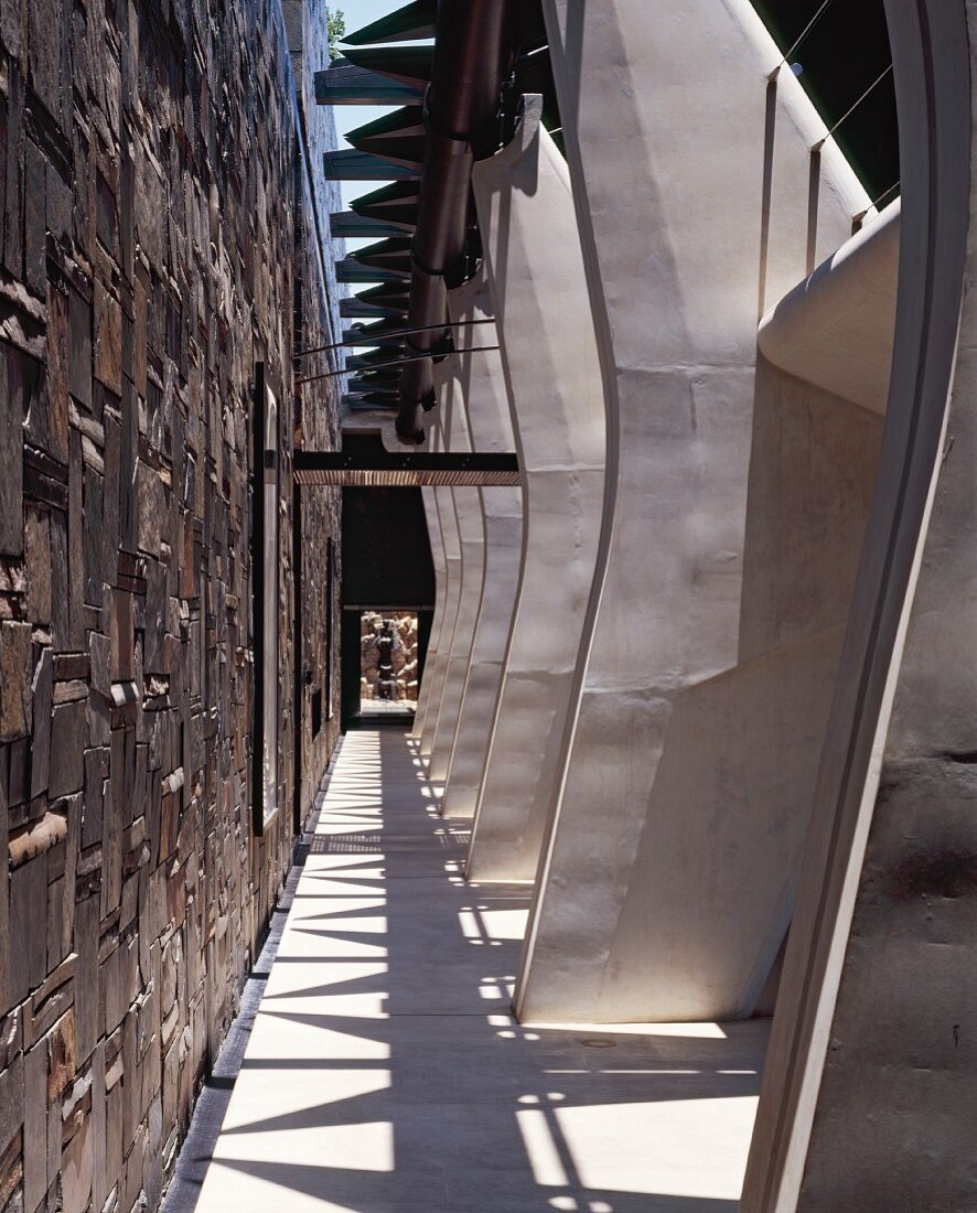 Colonnade leading to entrance