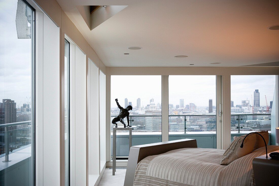 Bedroom with large windows