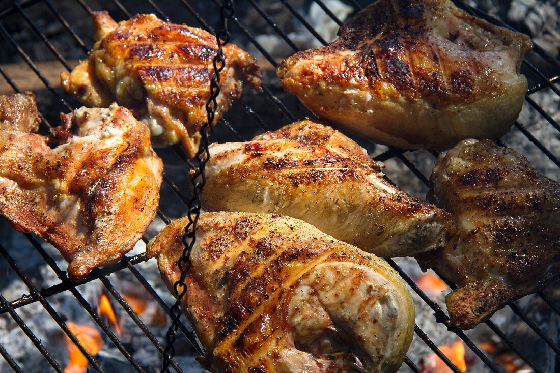 Chicken Cooking on a Grill