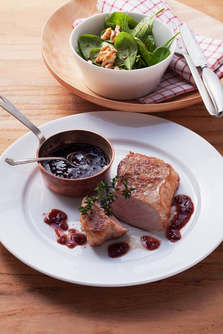 Kalbssteak mit Portweinsauce