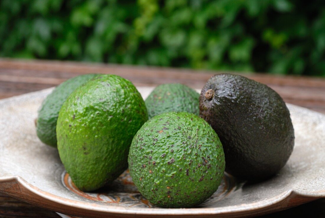 A plate of avocados