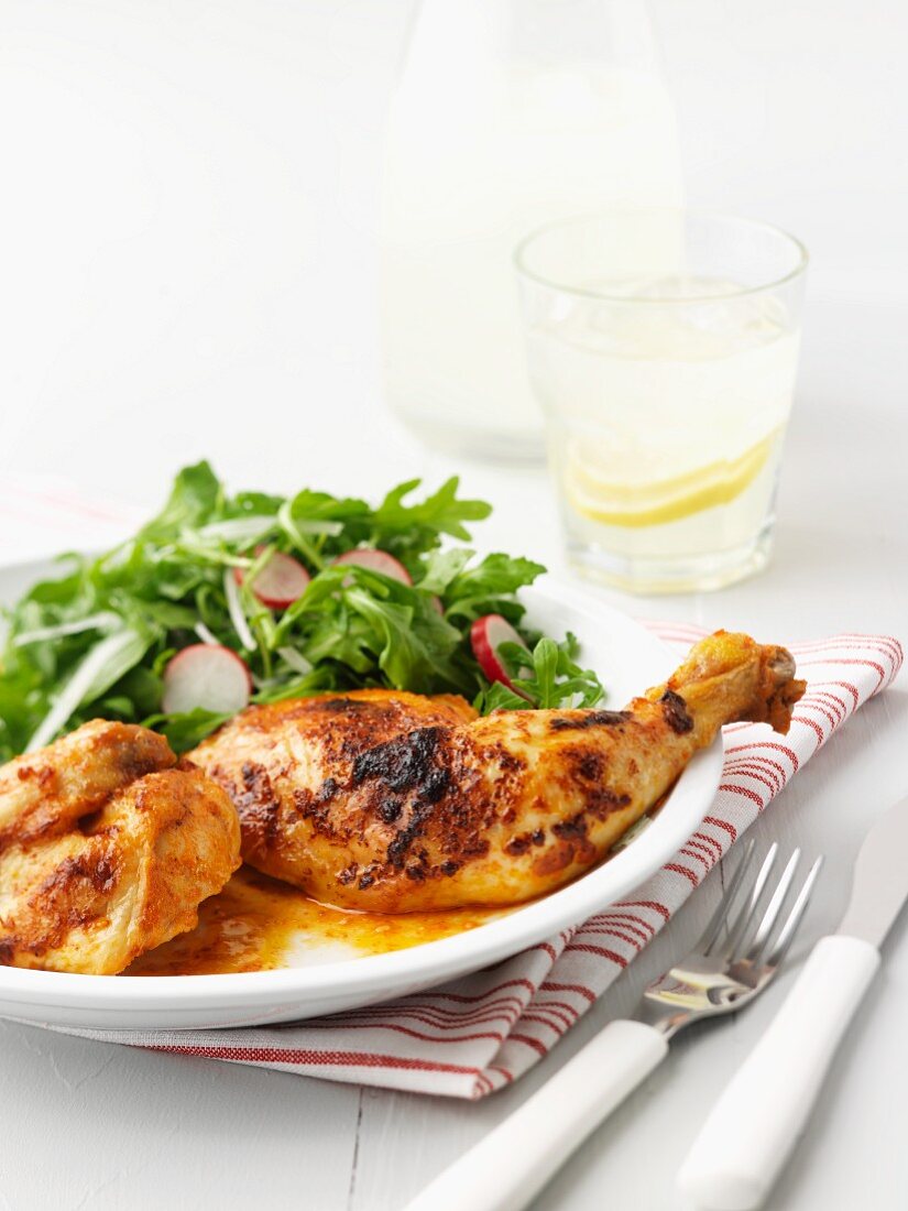 Peri peri chicken with a side salad