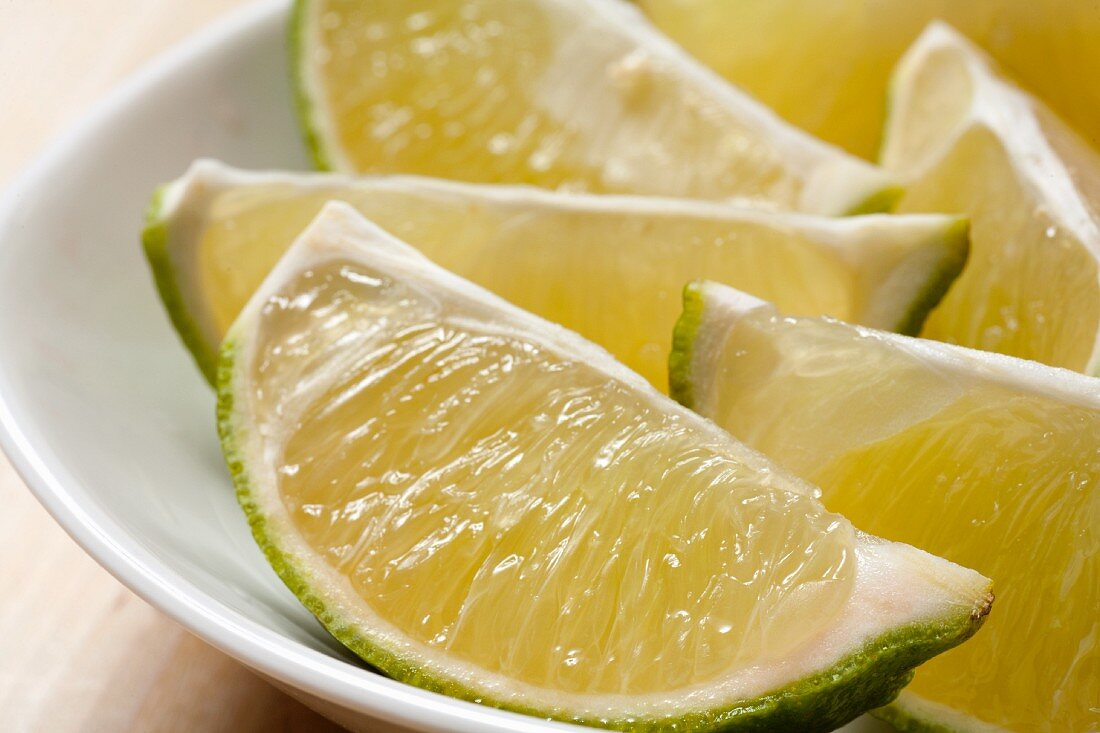 Bowl of Fresh Lime Slices