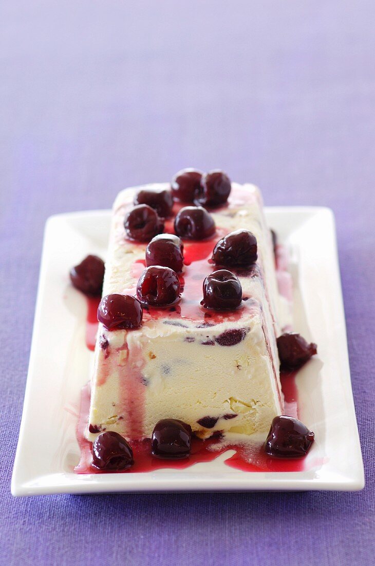 White chocolate and cherry parfait