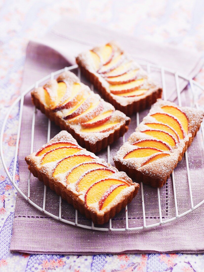 Whole Peach Almond Tart; Server