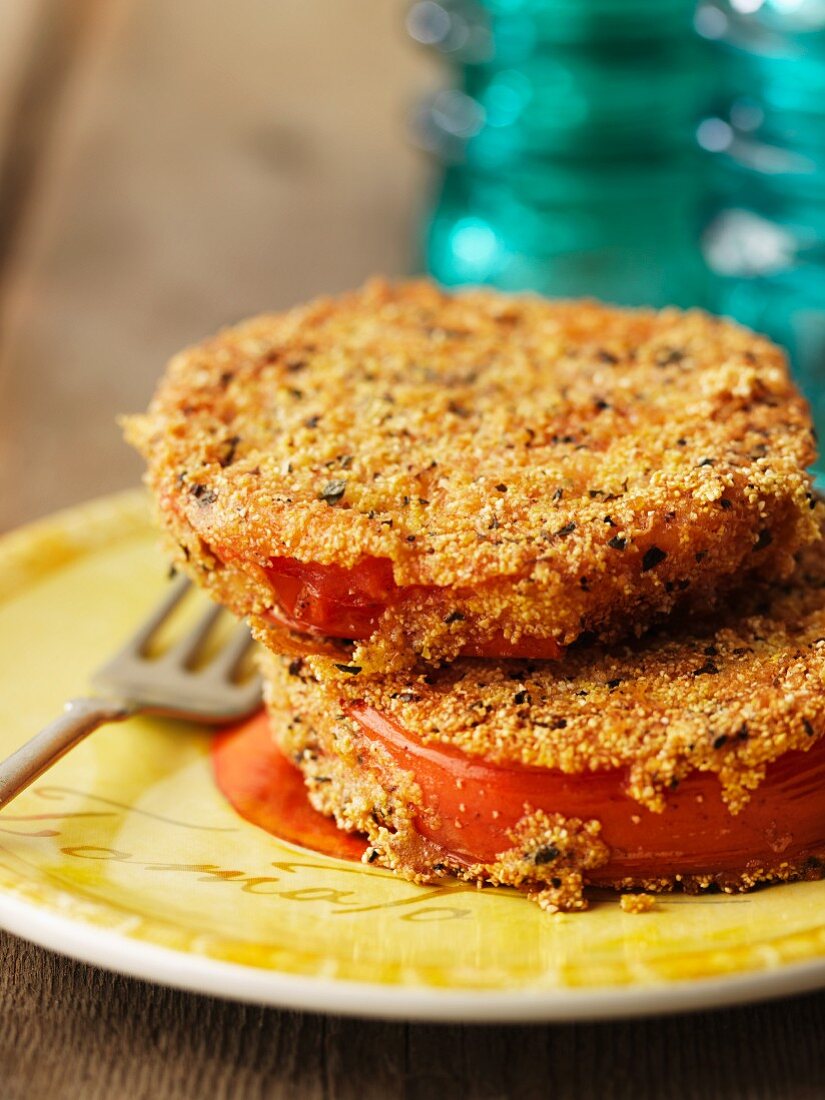 Fried, breaded Heirloom tomatoes