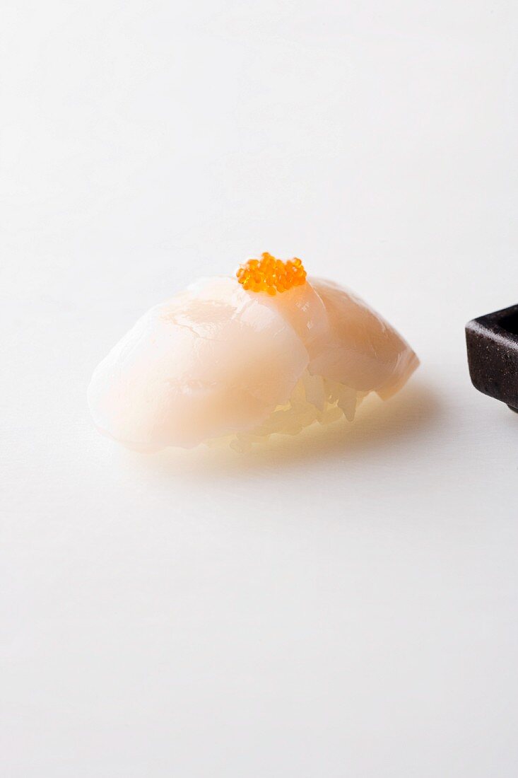 Nigiri sushi with fish and caviar