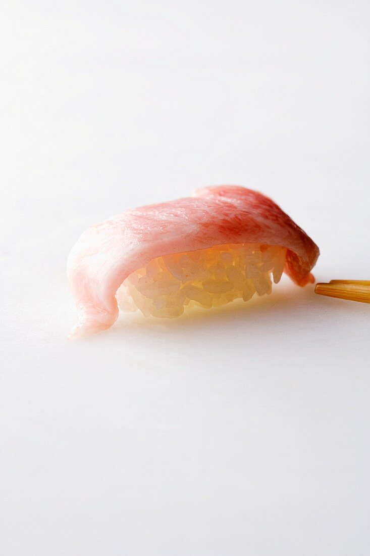 Nigiri sushi with red mullet