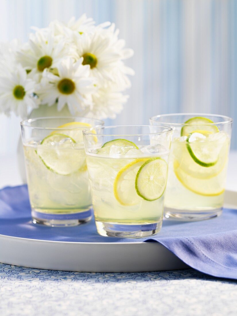 Lemon-lime cocktails