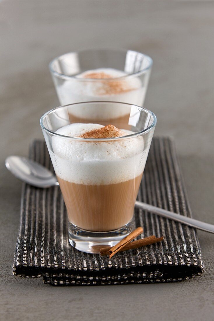 Chai latte with cinnamon