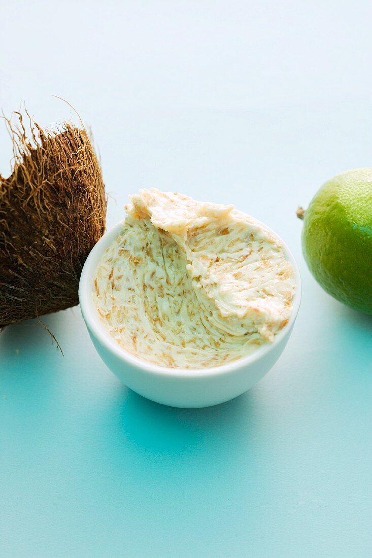 A bowl of coconut rum butter
