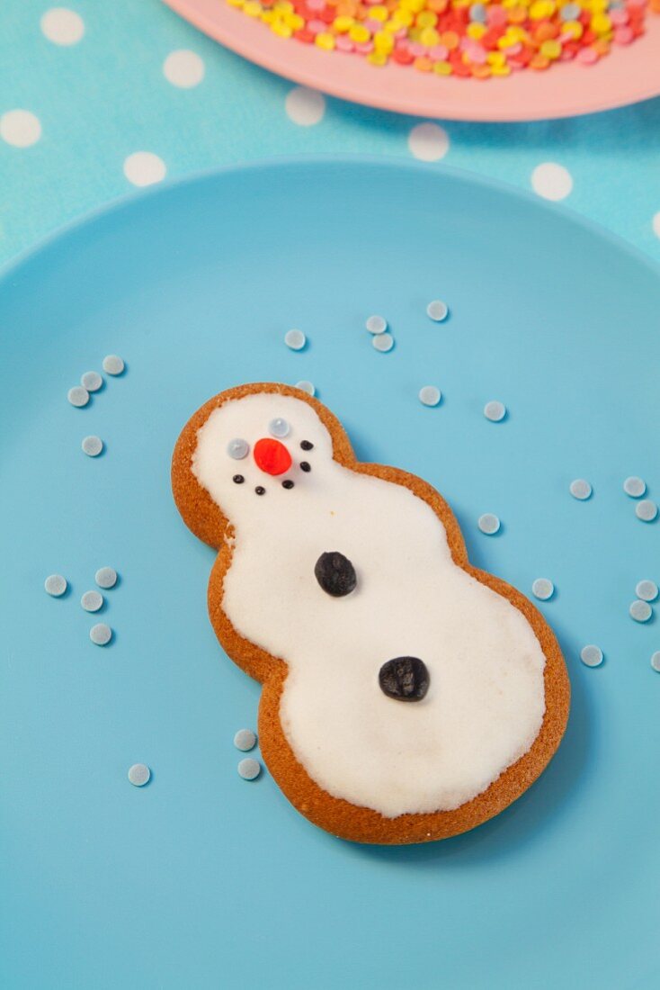 A gingerbread snowman