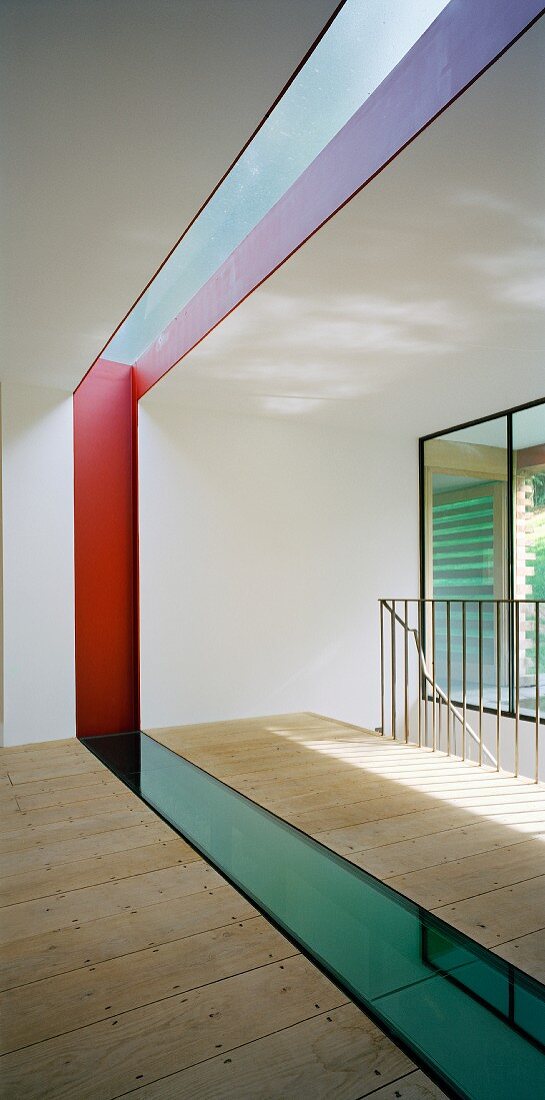 Floorboards inset with coloured glass