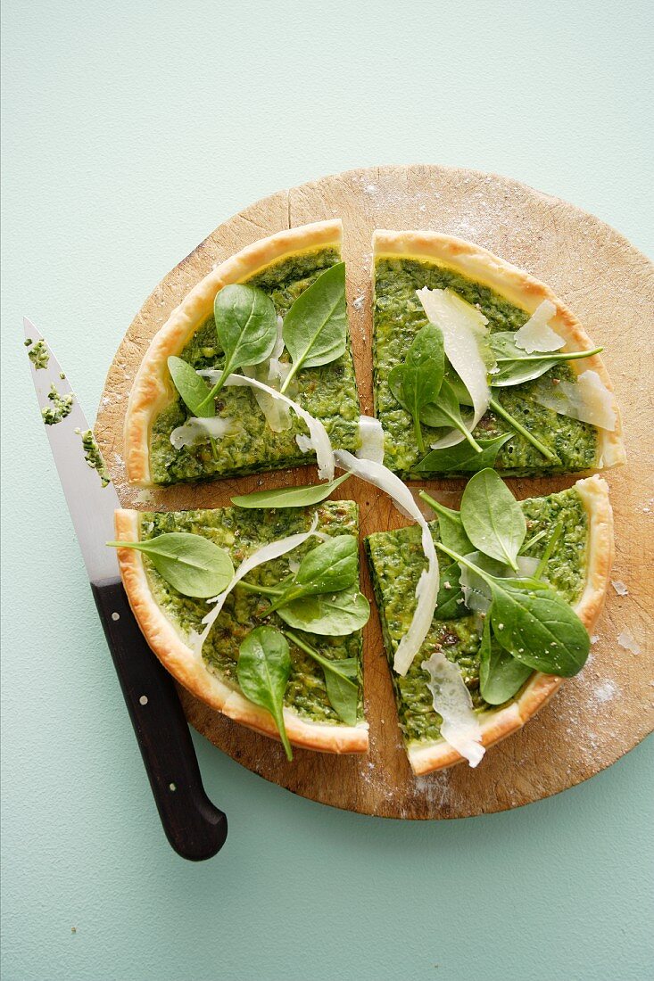 Spinach tart with parmesan