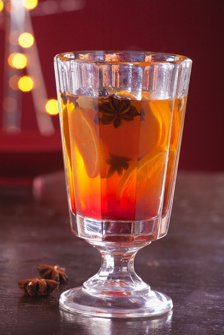 Tea with oranges and star anise