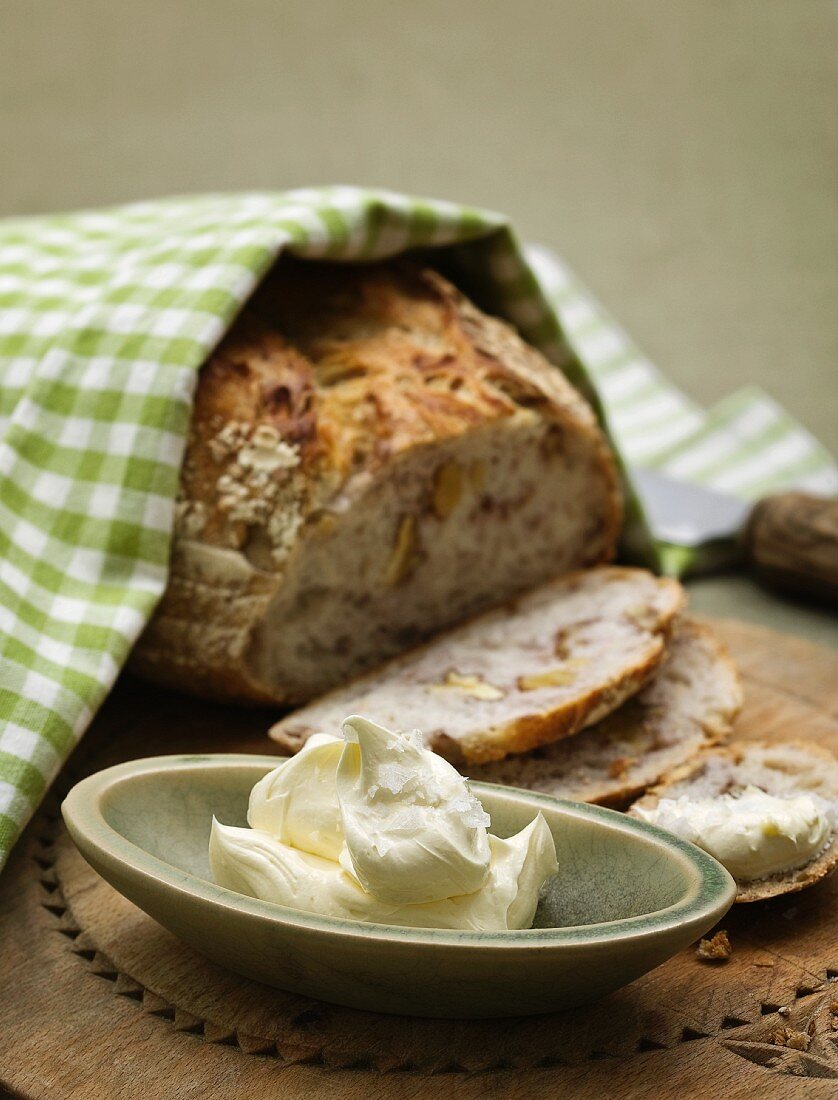 Nut bread with salted butter