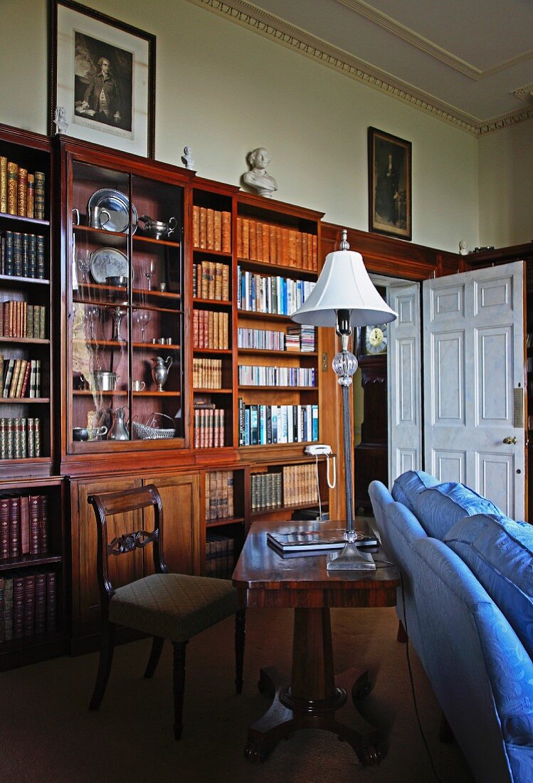 Library in English manor house