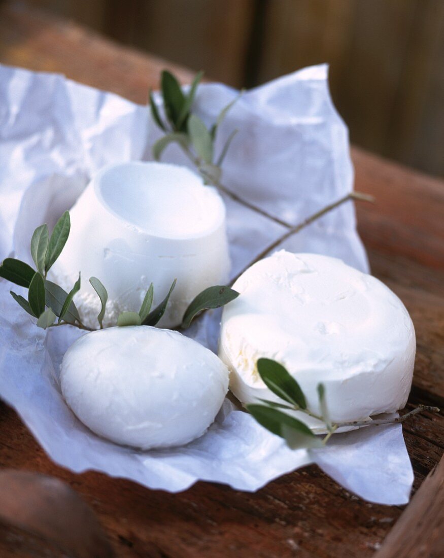 Three Italian cream cheeses