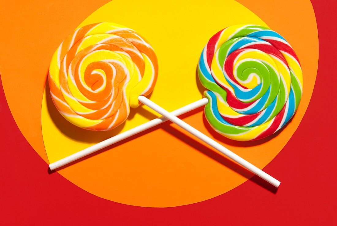 Two lollipops, close-up