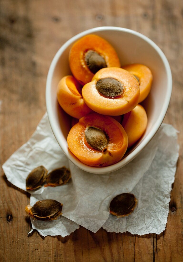 Halved apricots