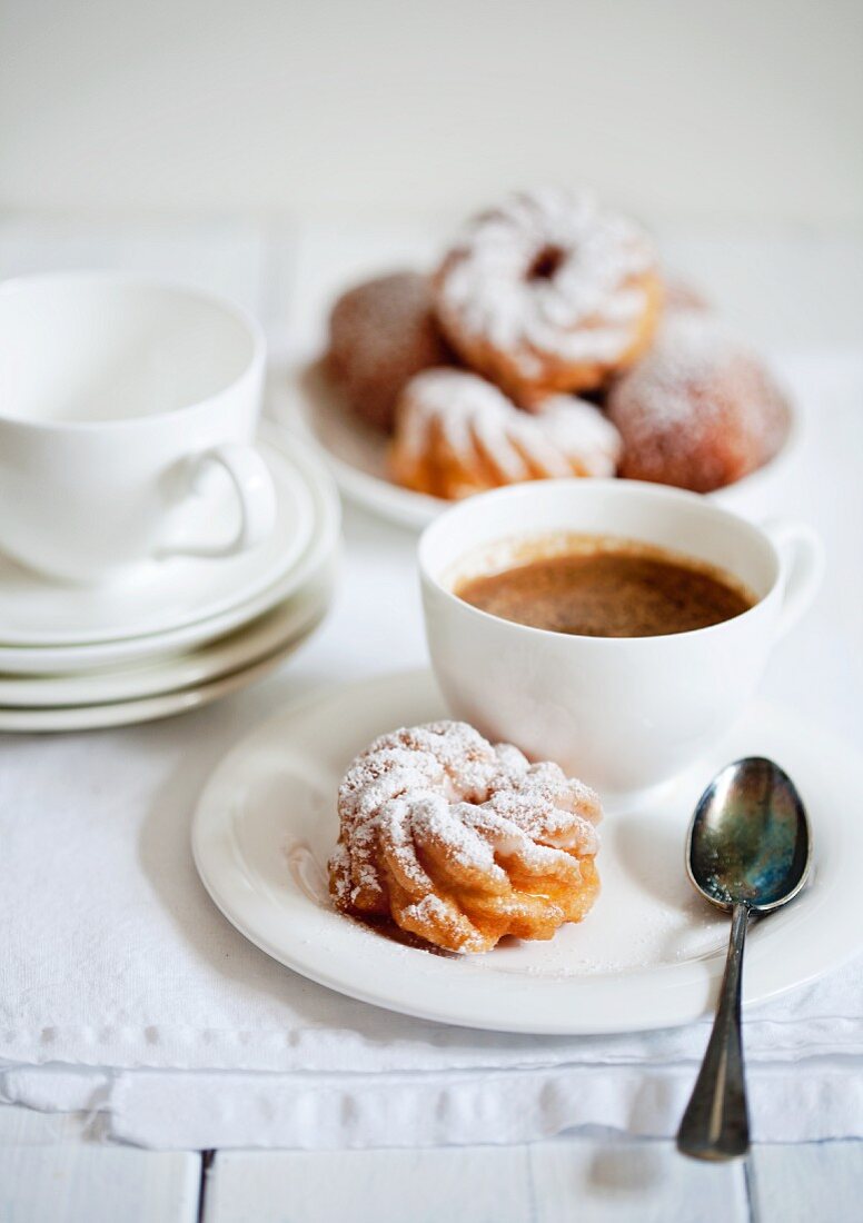Strauben (fried pastries) and coffee