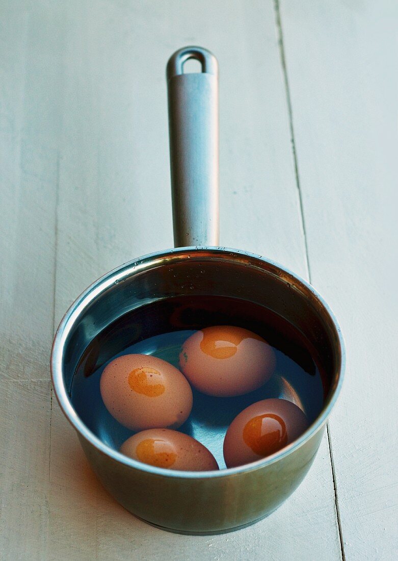 Eggs in a saucepan