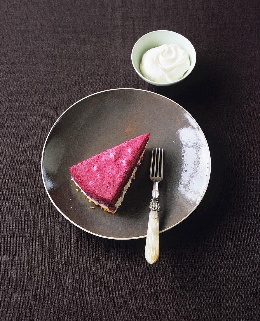 Blackcurrant mousse cake with cassis