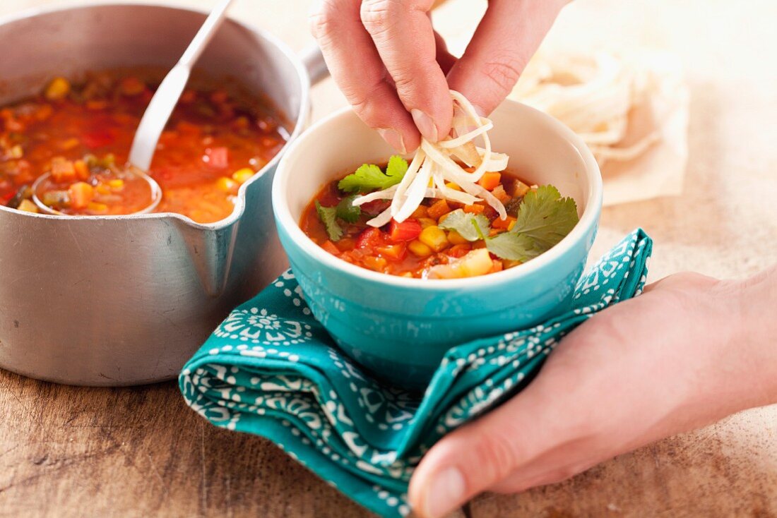 Vegetable tortilla soup
