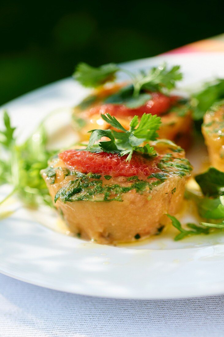 Prawn terrine with vegetables