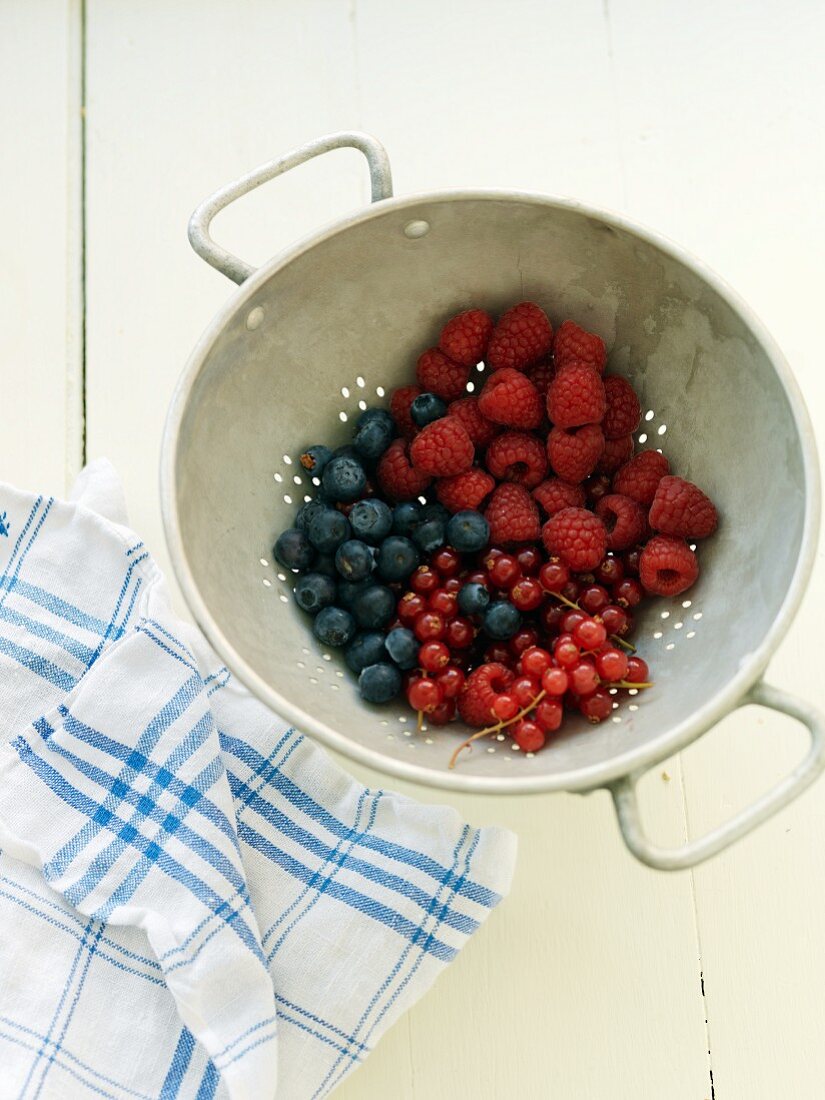 Berries in a colander