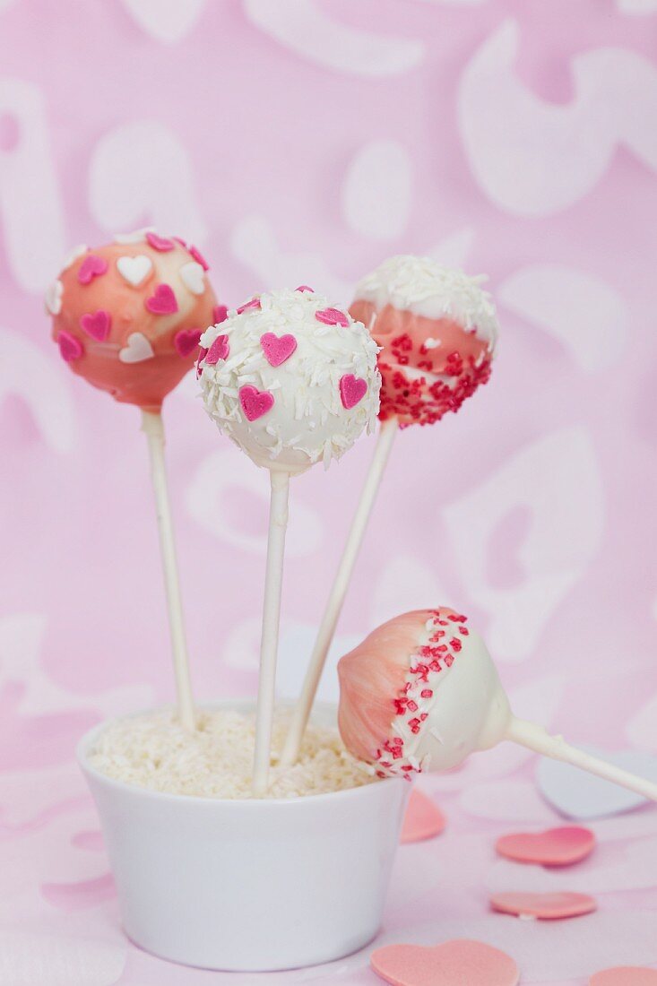 Rosa Cake Pops zum Valentinstag