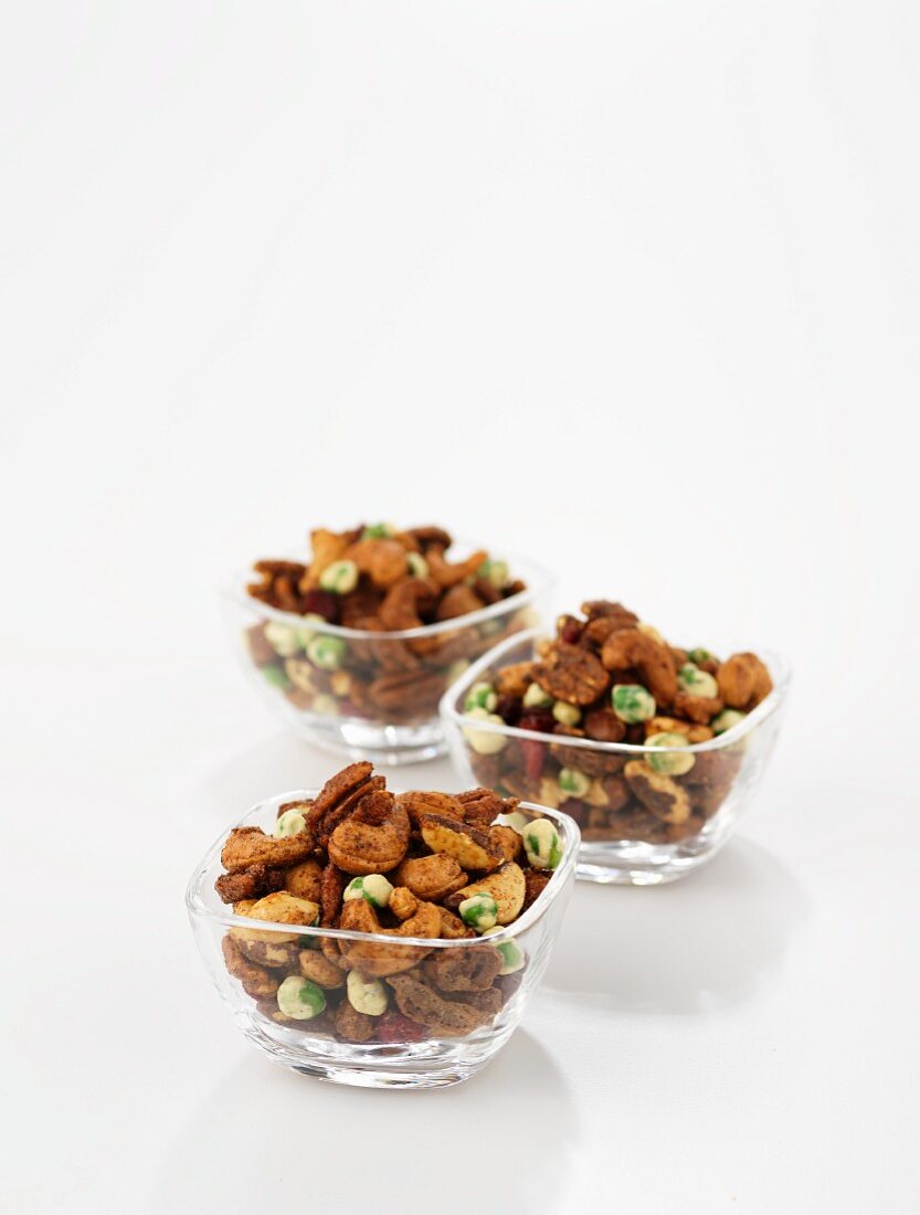 Assorted nuts with wasabi peas