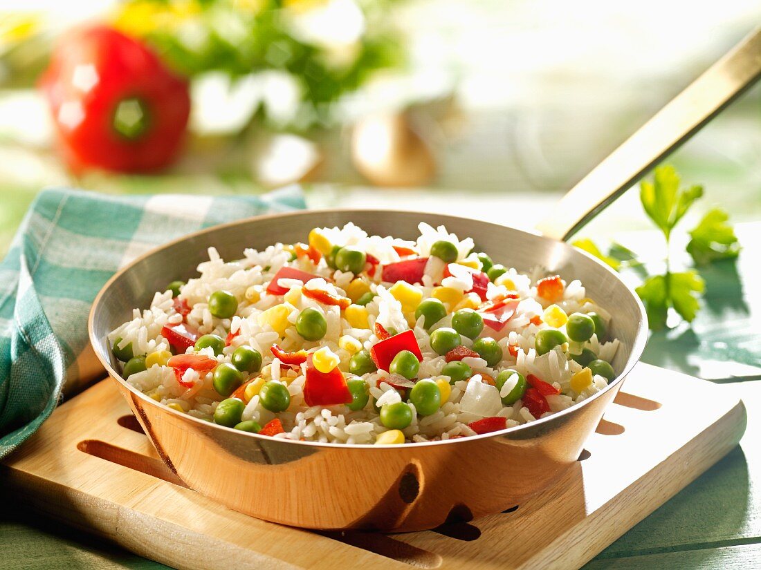 Colorful vegetable-rice dish