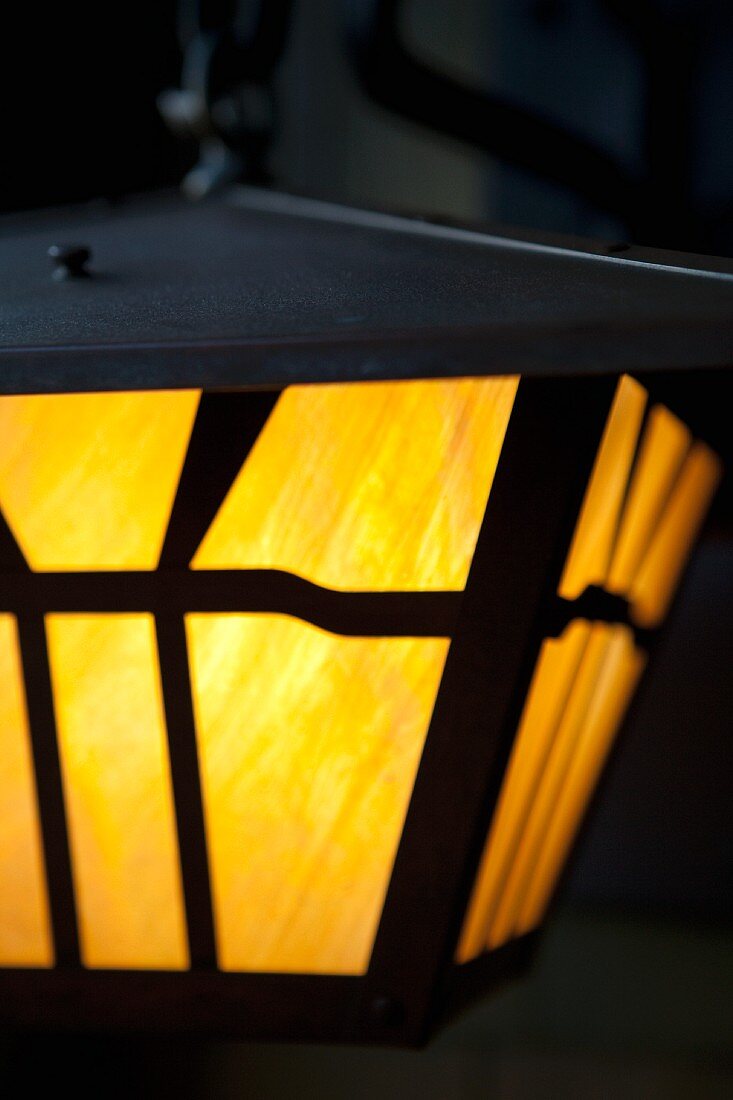 An Outdoor Lantern; Lit