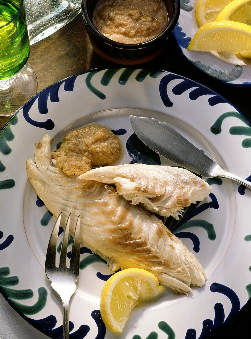 Gilthead bream with salt crust and almond sauce