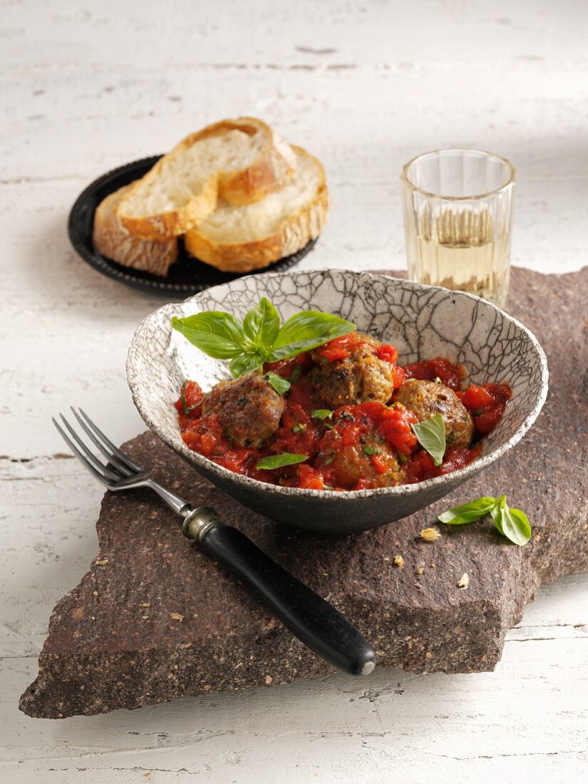 Polpette al sugo (Fleischbällchen mit Tomatensauce, Italien)