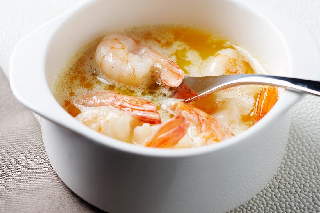 Shrimp in Melted Butter; Fork