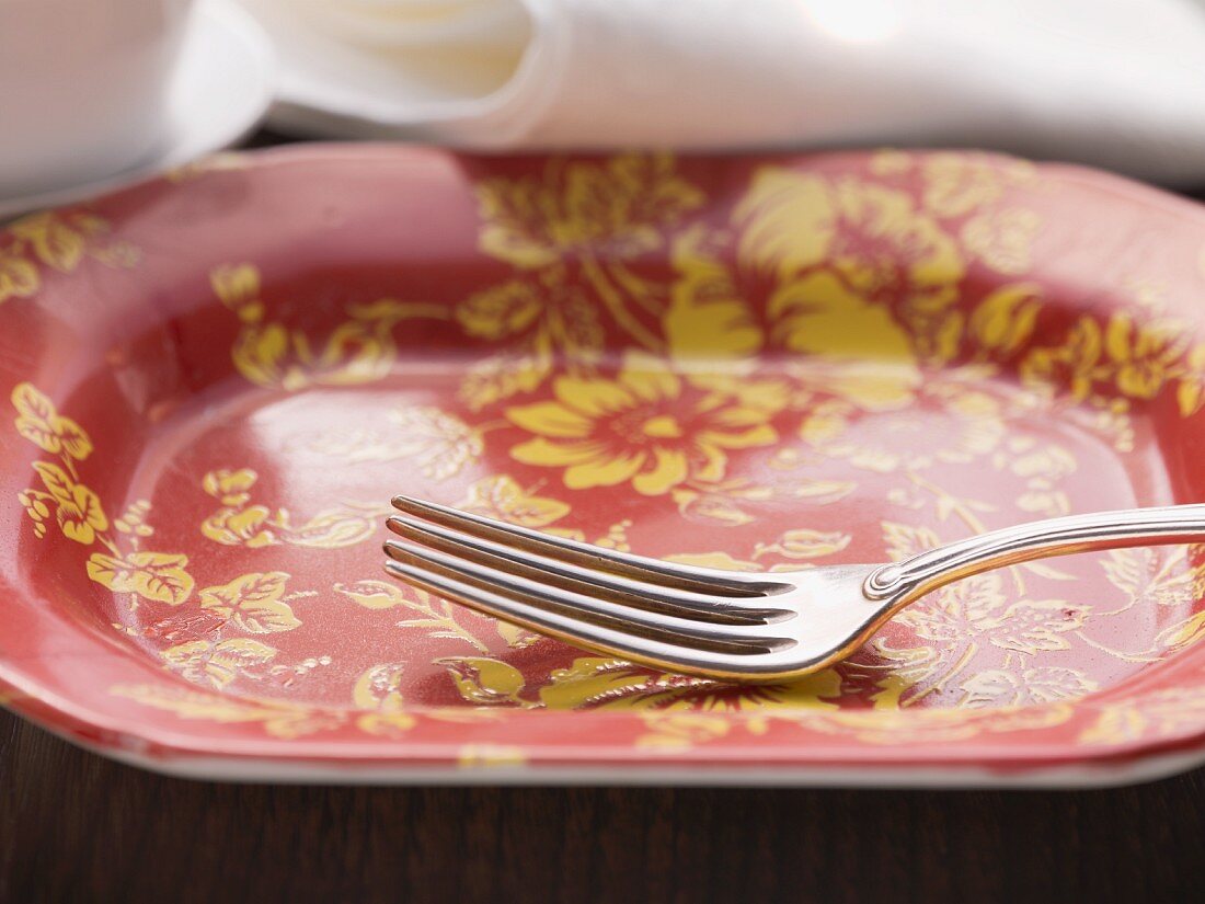 Chinese plate with fork