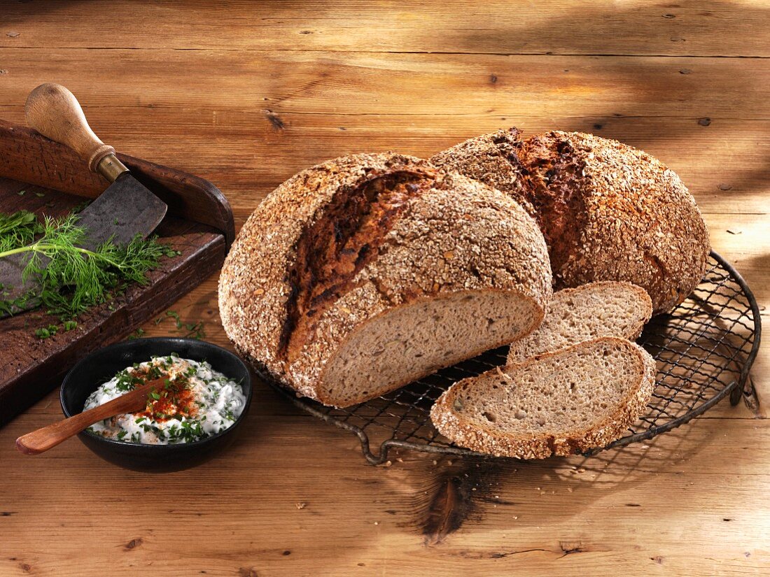 Two wholemeal loaves