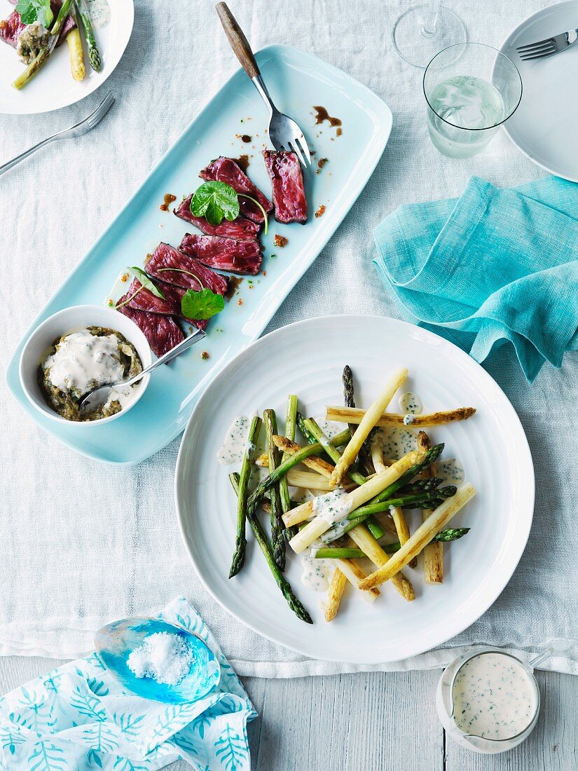 Carpaccio vom Wagyu-Rind mit Spargelsalat