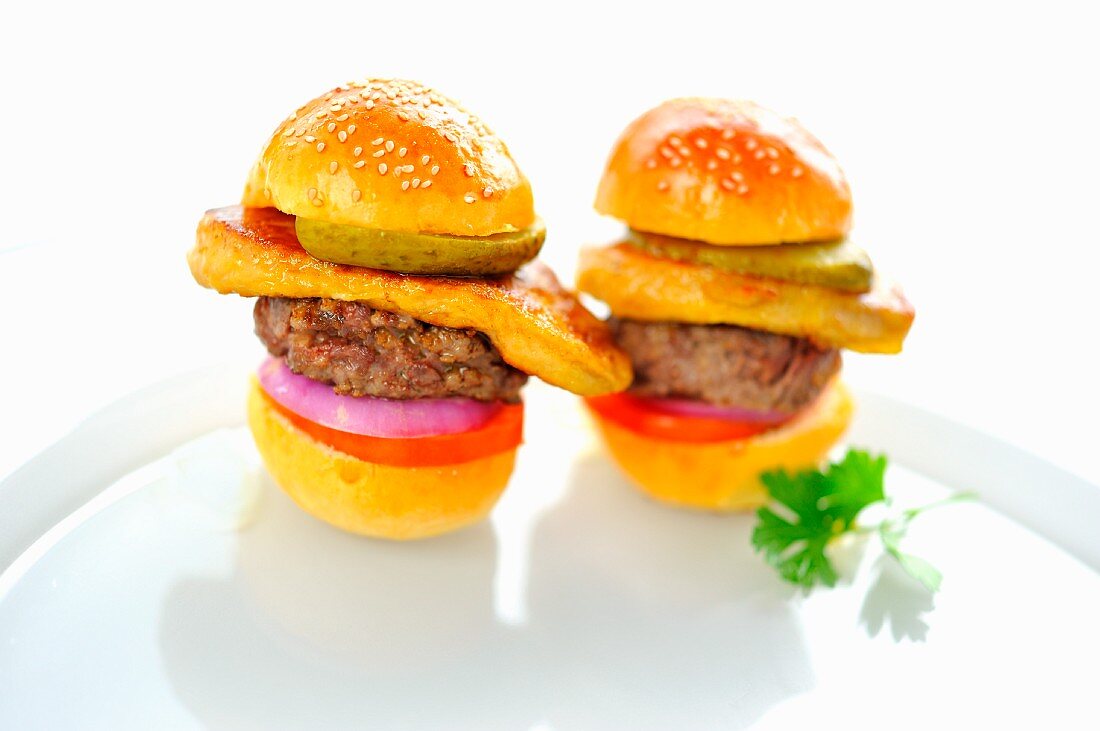 Mini-Hamburger mit Gänsestopfleber